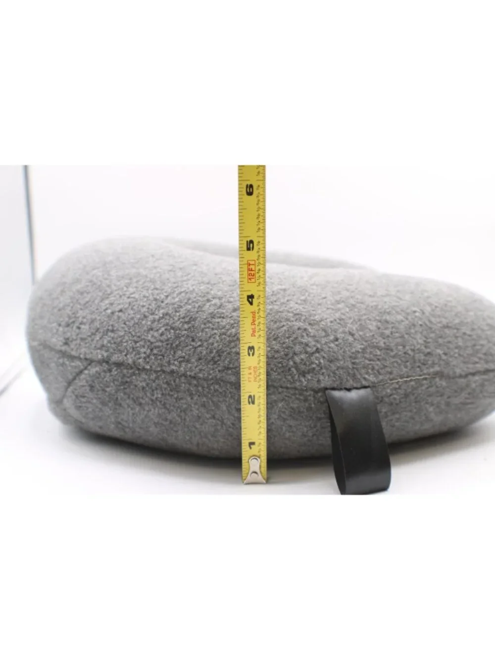 Travel Neck Pillow Zip Cover Washable Neck Relief Sleep Sitting Up Soft Gray